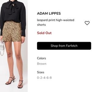 NWOT Adam Lippes High Waisted Short In Printed Cotton Faille - xs